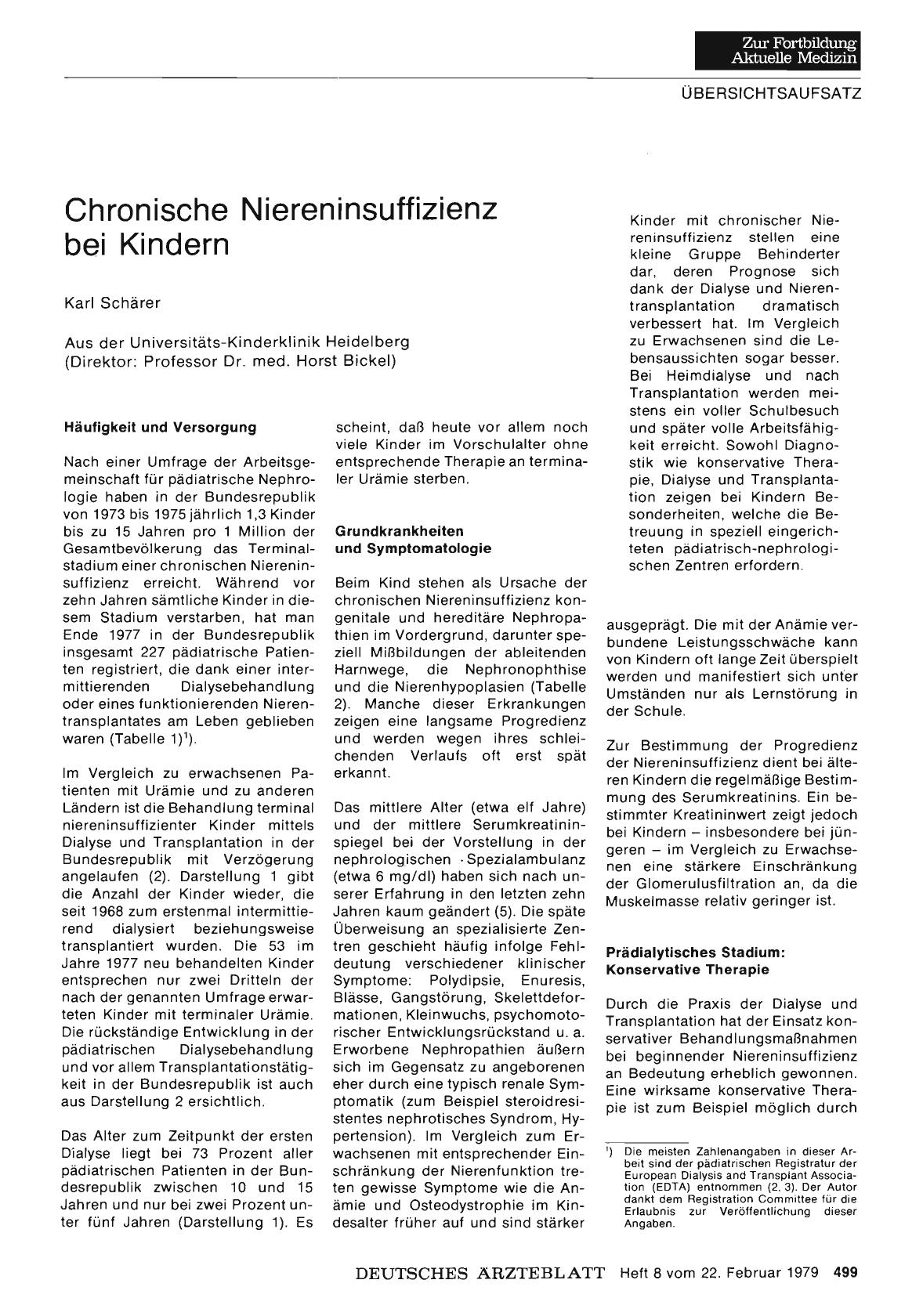 Vorschauseite 1: Chronische Niereninsuffizienz bei Kindern
