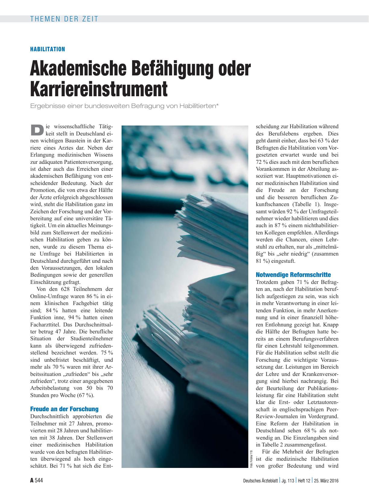 Vorschauseite 1: Habilitation: Akademische Befähigung oder Karriereinstrument