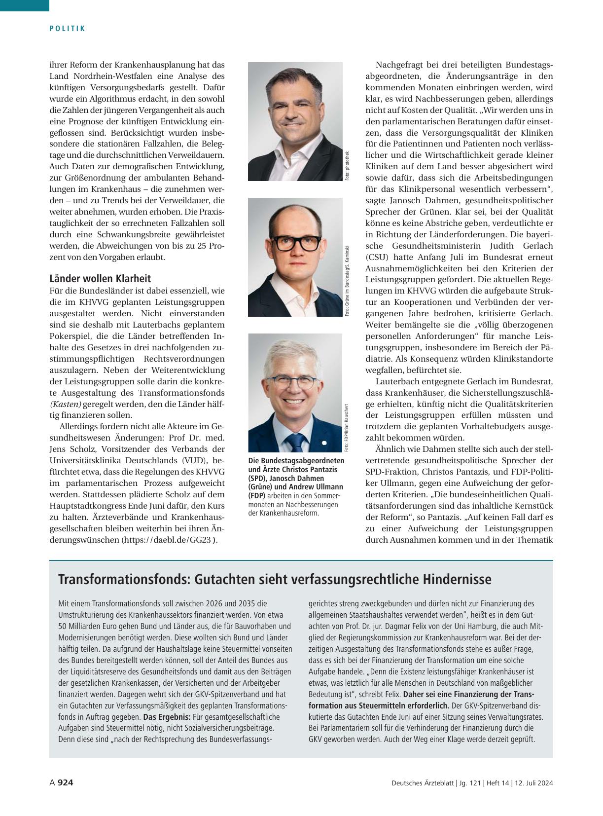 Vorschauseite 3: Krankenhausreform: Keine Verschnaufpause in Sicht