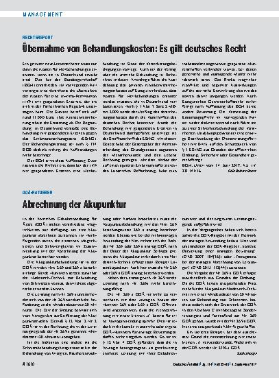 Vorschauseite 1: GOÄ-Ratgeber: Abrechnung der Akupunktur