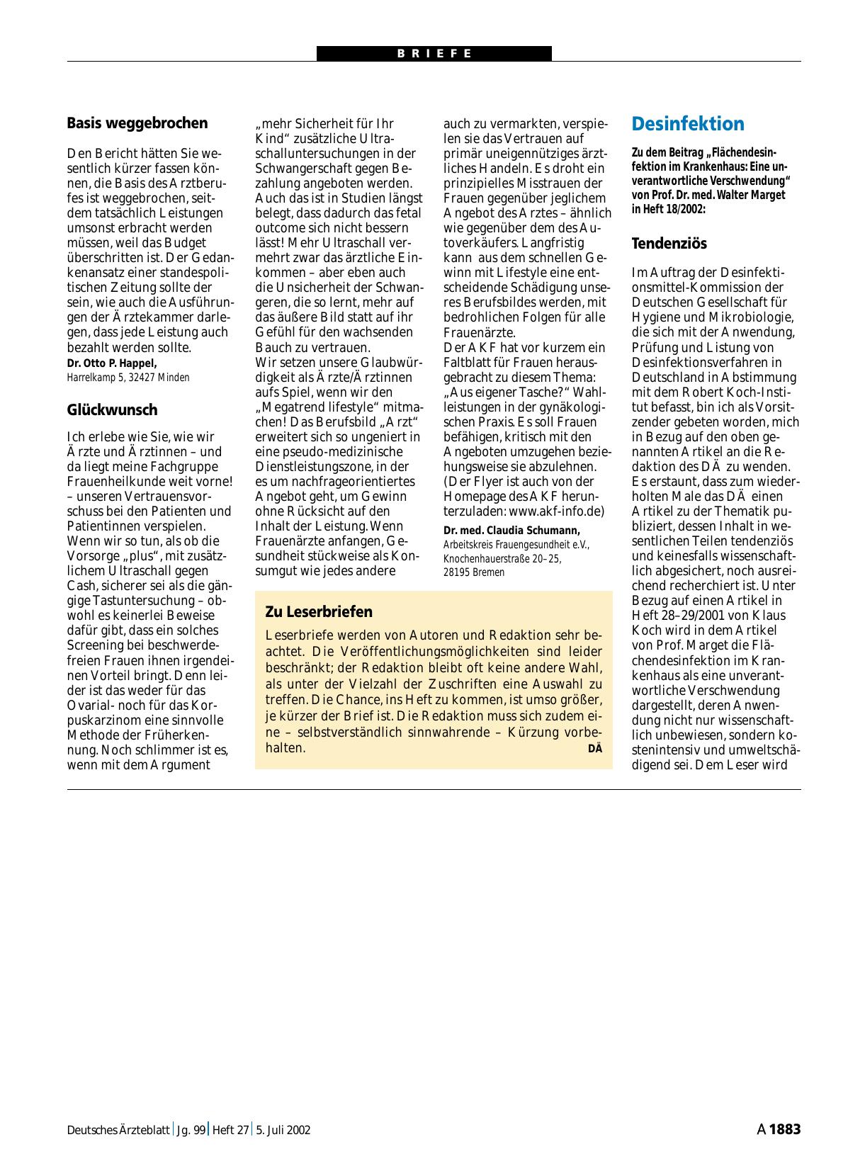 Vorschauseite 1: Arzt und Geschäft: Basis weggebrochen