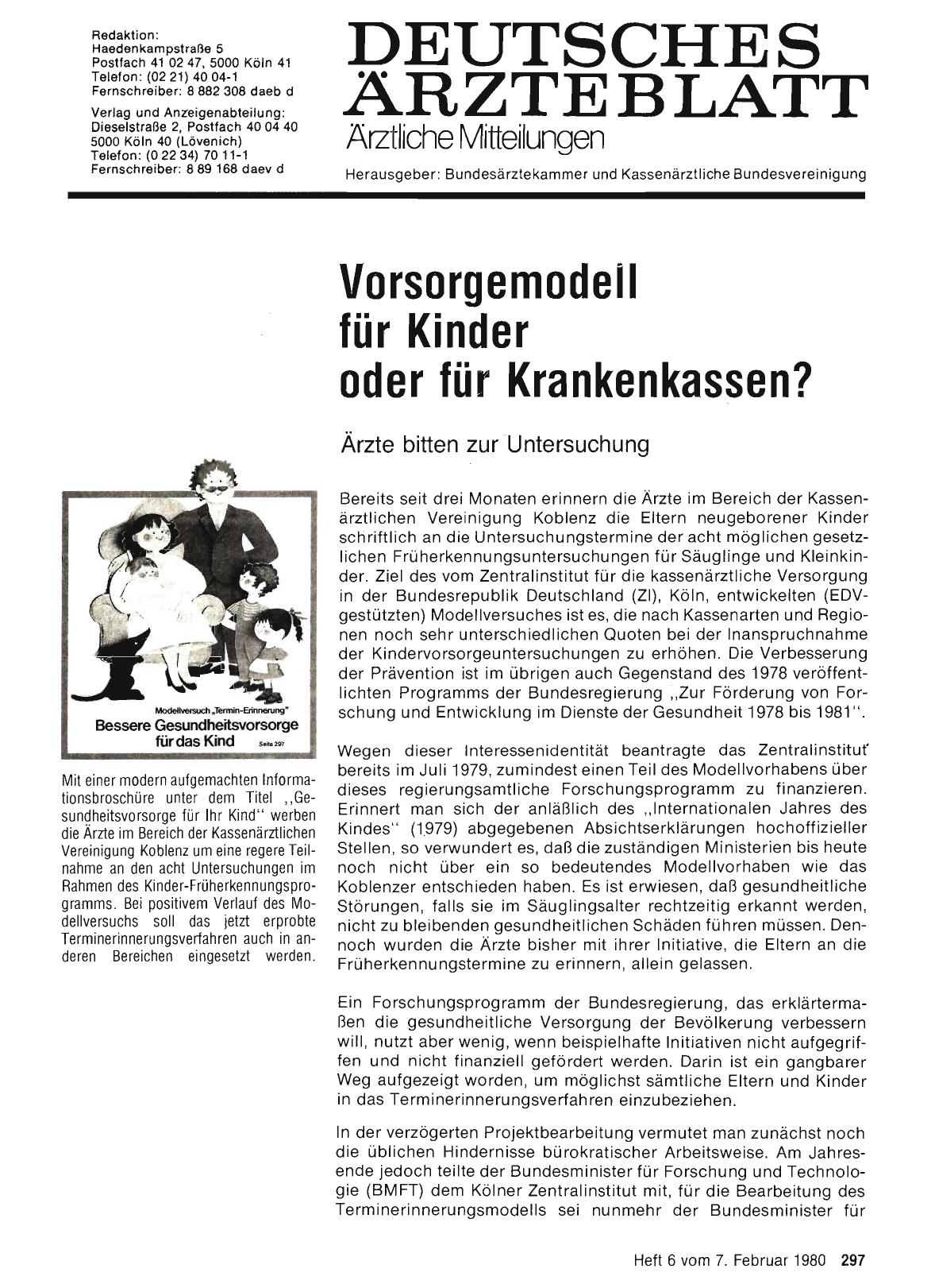 Vorschauseite 1: Vorsorgemodell für Kinder oder für Krankenkassen? Ärzte bitten zur Untersuchung