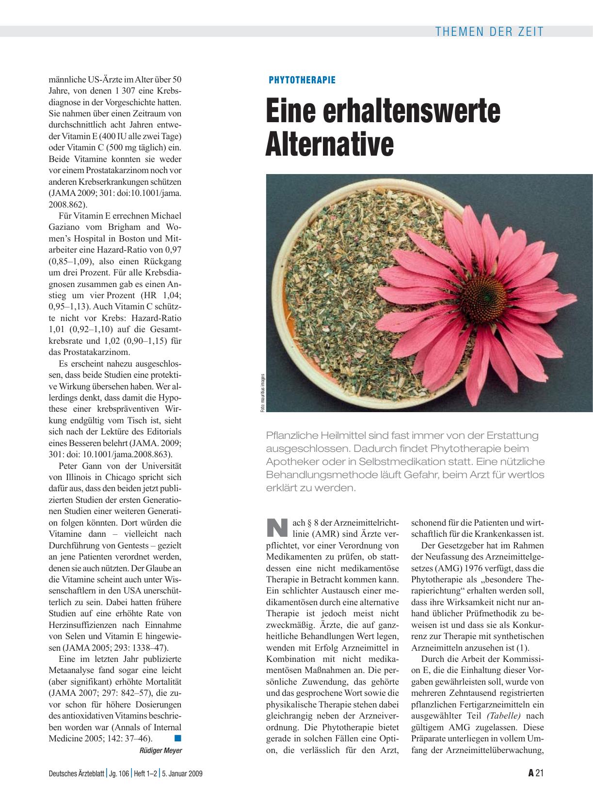 Vorschauseite 1: Phytotherapie: Eine erhaltenswerte Alternative