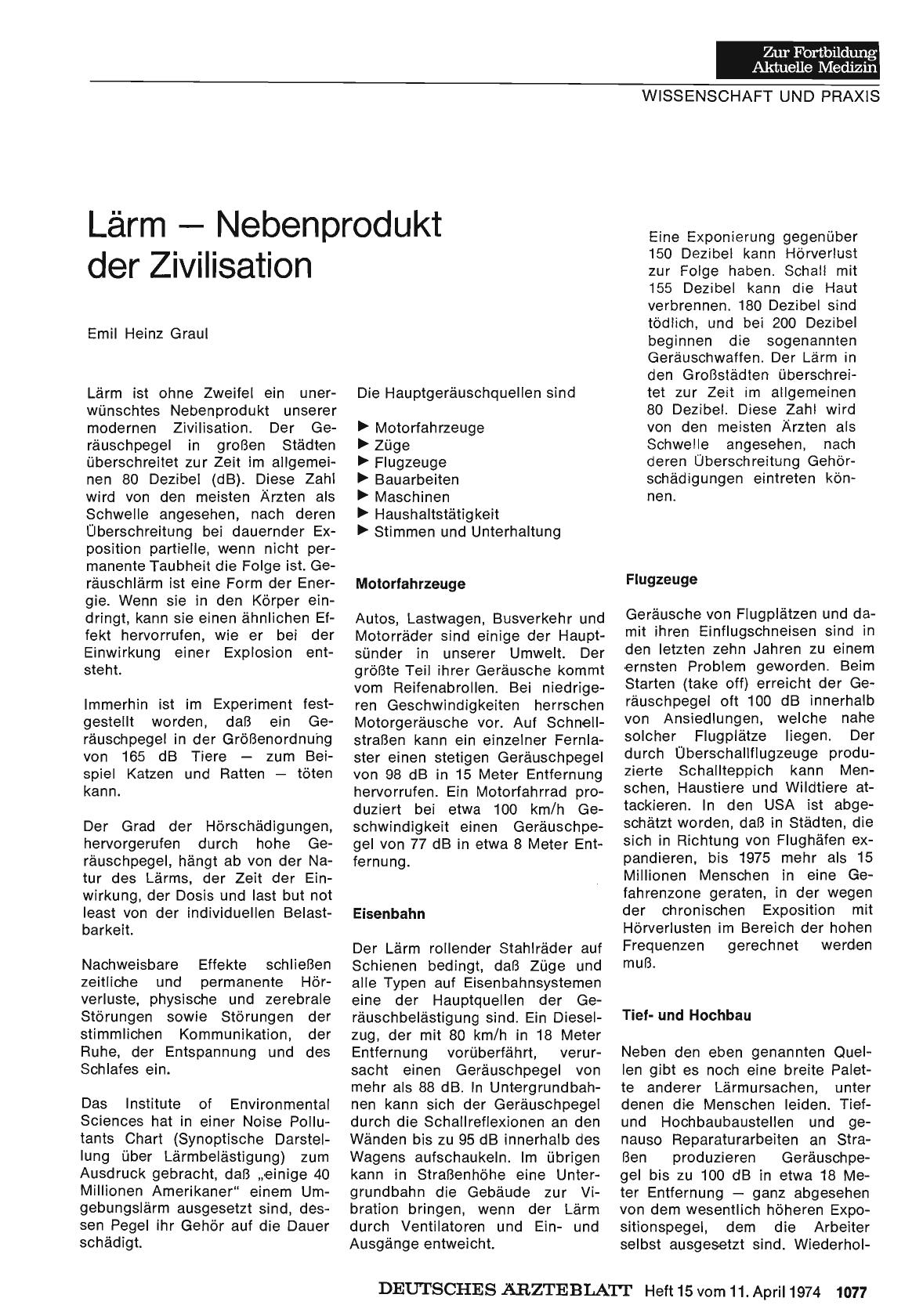 Vorschauseite 1: Lärm - Nebenprodukt der Zivilisation