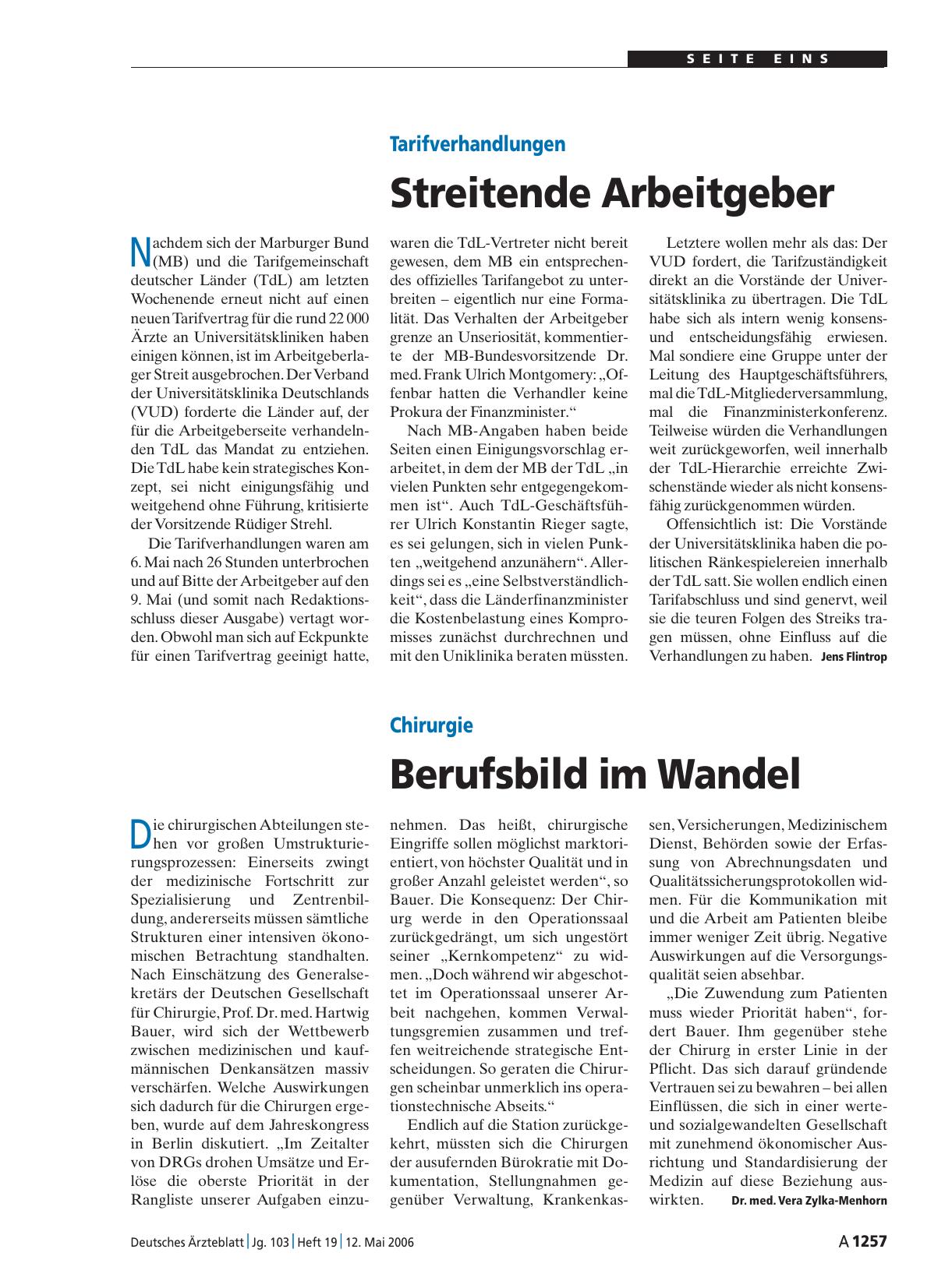 Vorschauseite 1: Tarifverhandlungen: Streitende Arbeitgeber