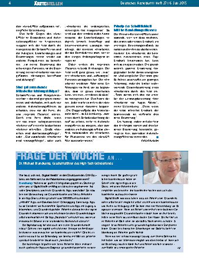 Vorschauseite 1: Frage der Woche an. .. Dr. Michael Brandkamp, Geschäftsführer des High-Tech Gründerfonds