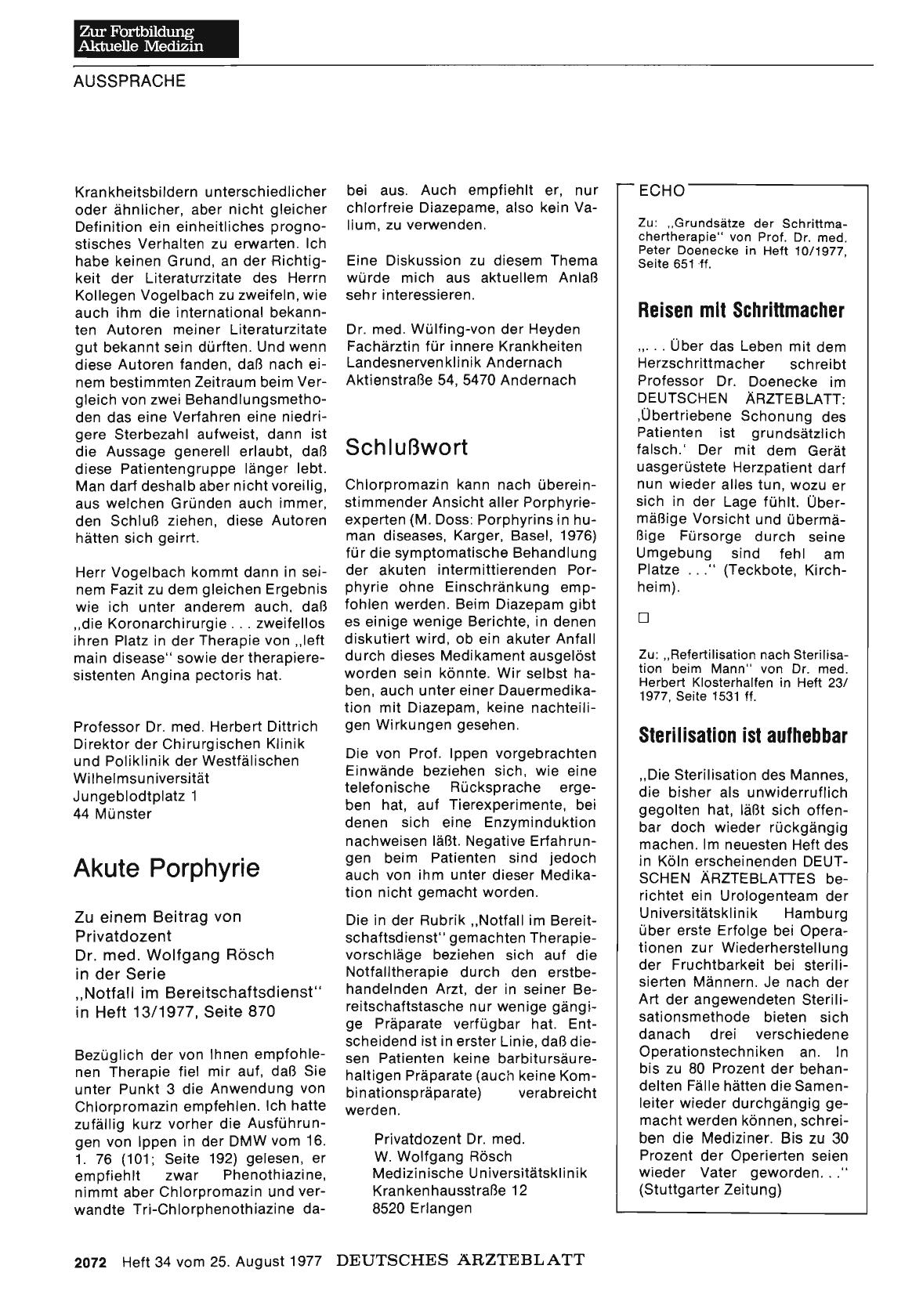 Vorschauseite 1: Akute Porphyrie: Schlußwort