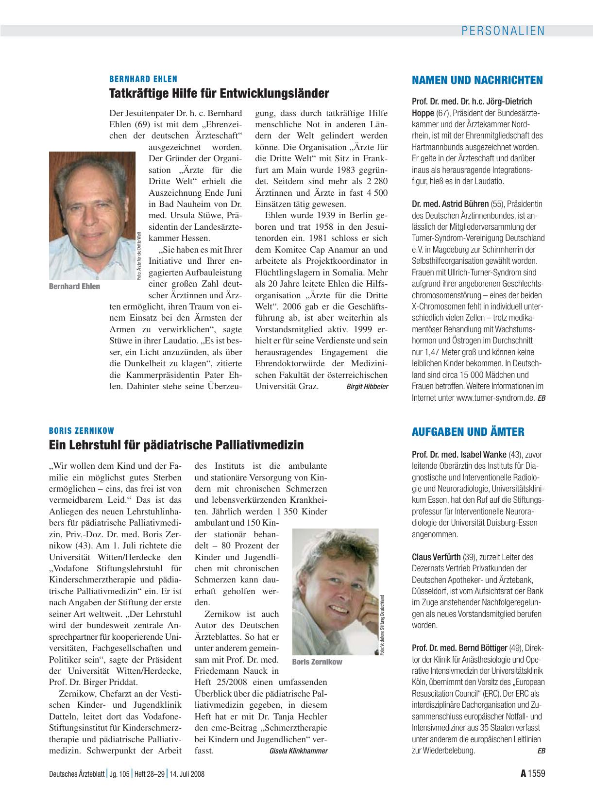 Vorschauseite 1: Namen und Nachrichten