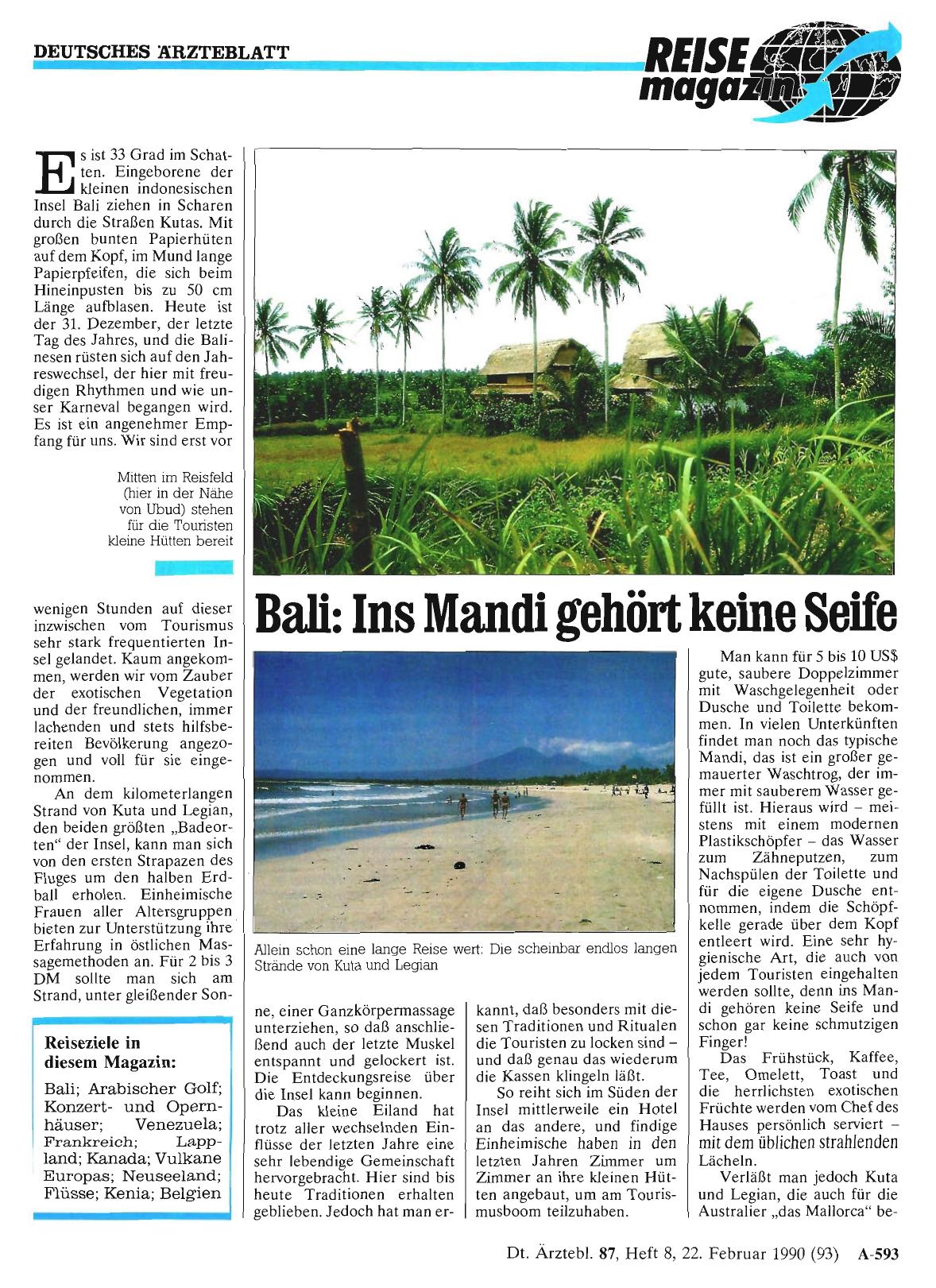 Vorschauseite 1: Bali: Ins Mandi gehört keine Seife