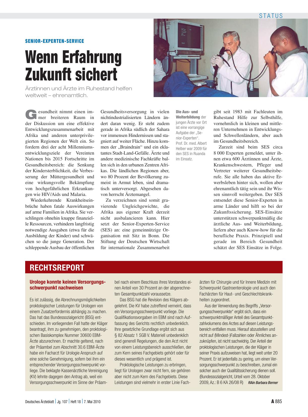 Vorschauseite 1: Urologe konnte keinen Versorgungsschwerpunkt nachweisen
