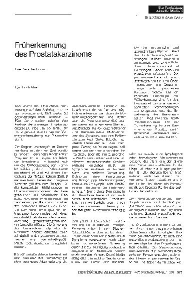 Vorschauseite 1: Früherkennung des Prostatakarzinoms