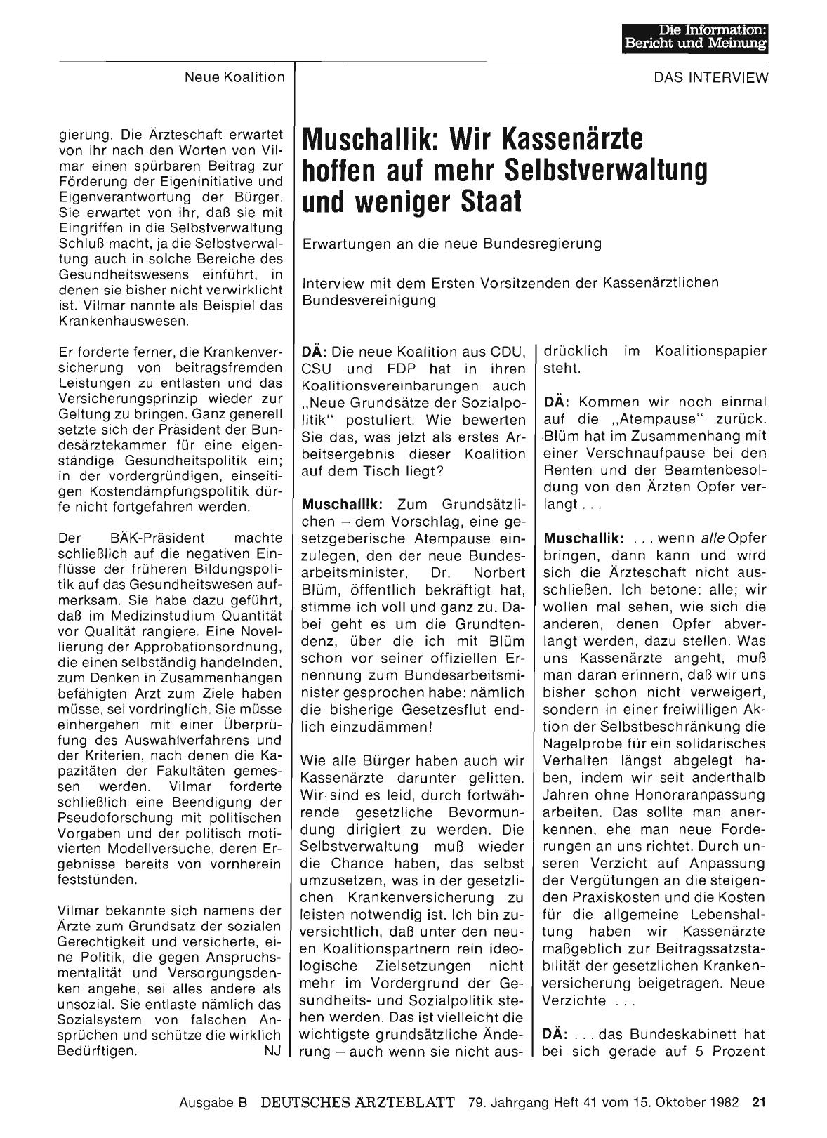 Vorschauseite 1: Muschallik: Wir Kassenärzte hoffen auf mehr Selbstverwaltung und weniger Staat - Interview mit dem Ersten Vorsitzenden der Kassenärztlichen Bundesvereinigung