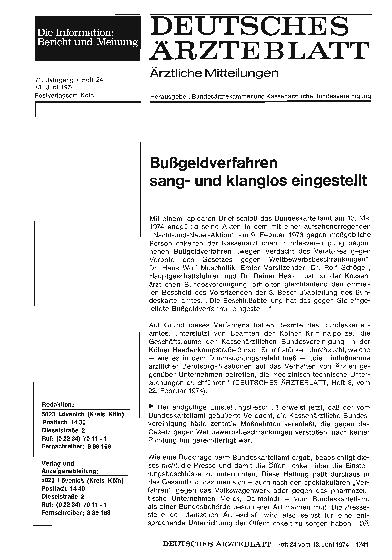 Vorschauseite 1: Bußgeldverfahren sangund klanglos eingestellt