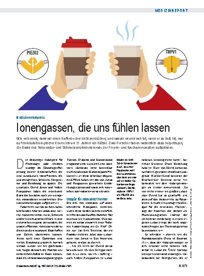 Vorschauseite 1: Medizinnobelpreis: Ionengassen, die uns fühlen lassen