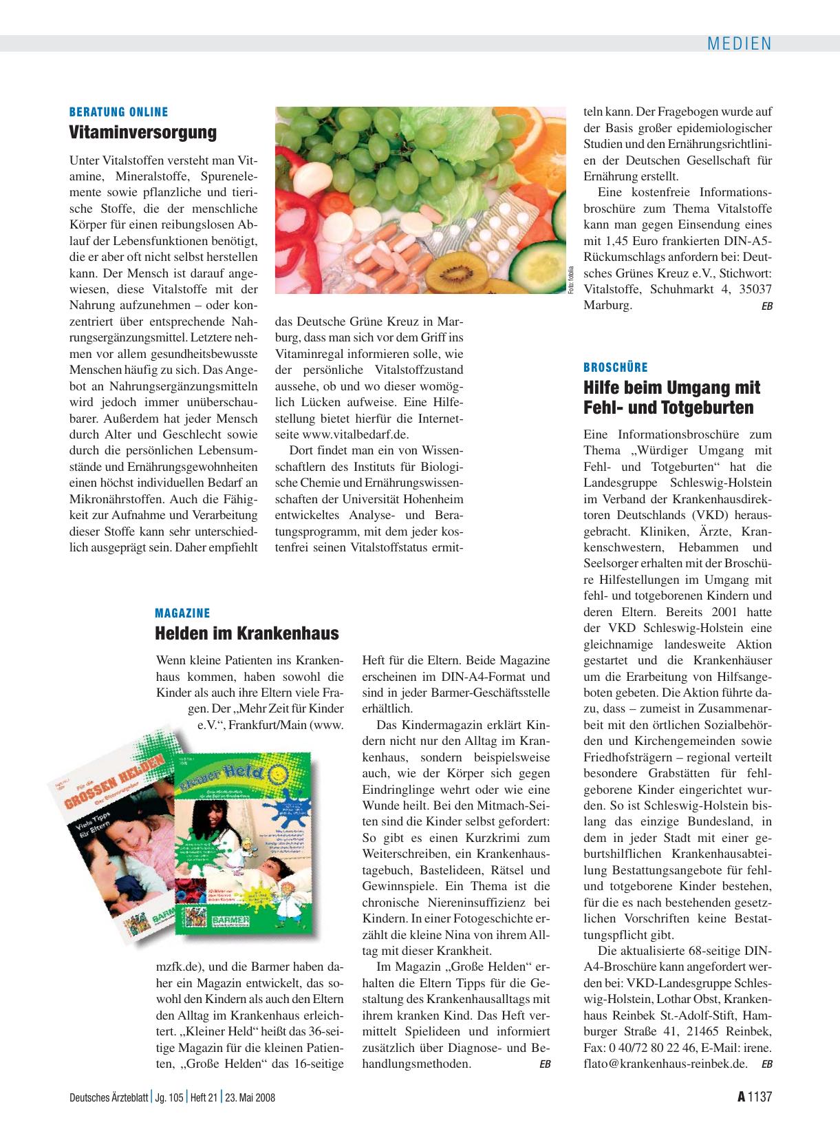 Vorschauseite 1: Magazine: Helden im Krankenhaus
