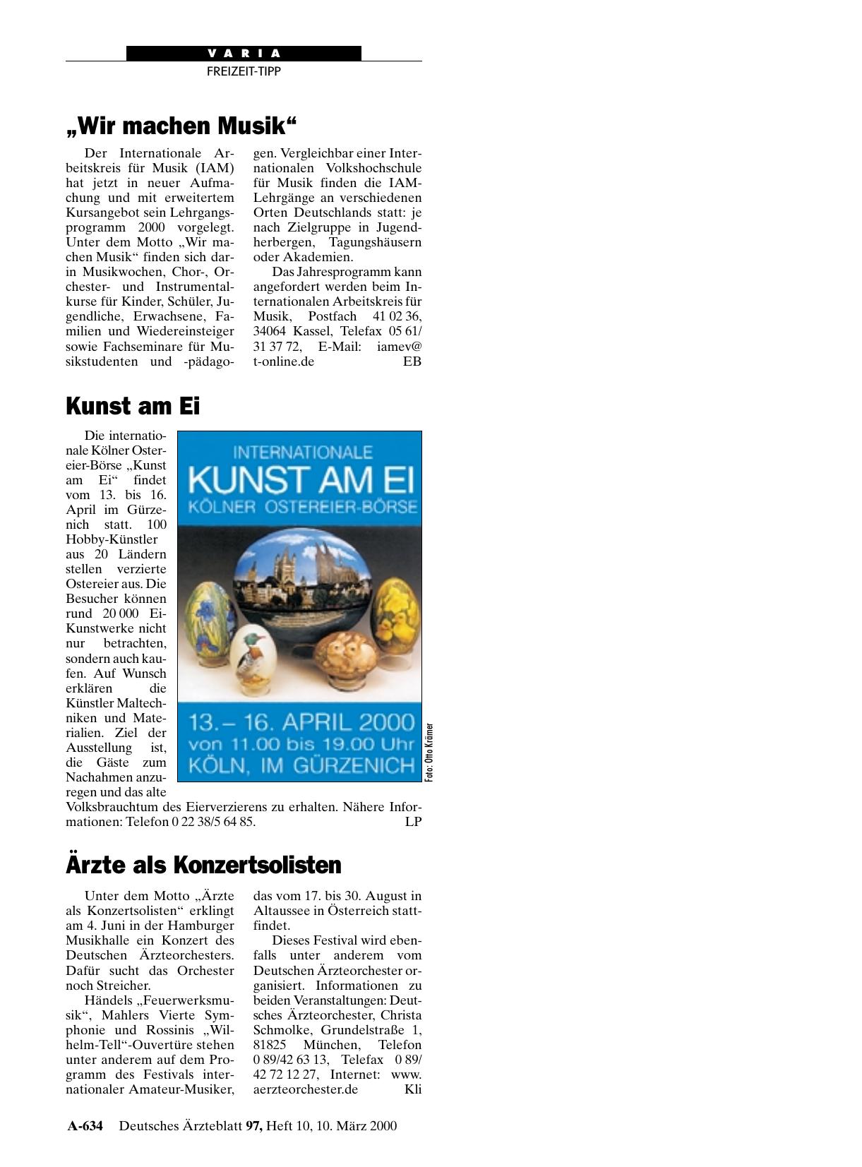 Vorschauseite 1: Ärzte als Konzertsolisten