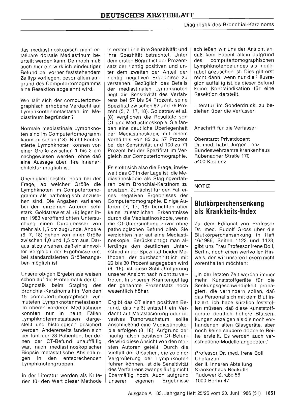 Vorschauseite 1: Blutkörperchensenkung als Krankheits-Index