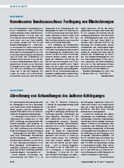 Vorschauseite 1: GOÄ-Ratgeber: Abrechnung von Behandlungen des äußeren Gehörganges