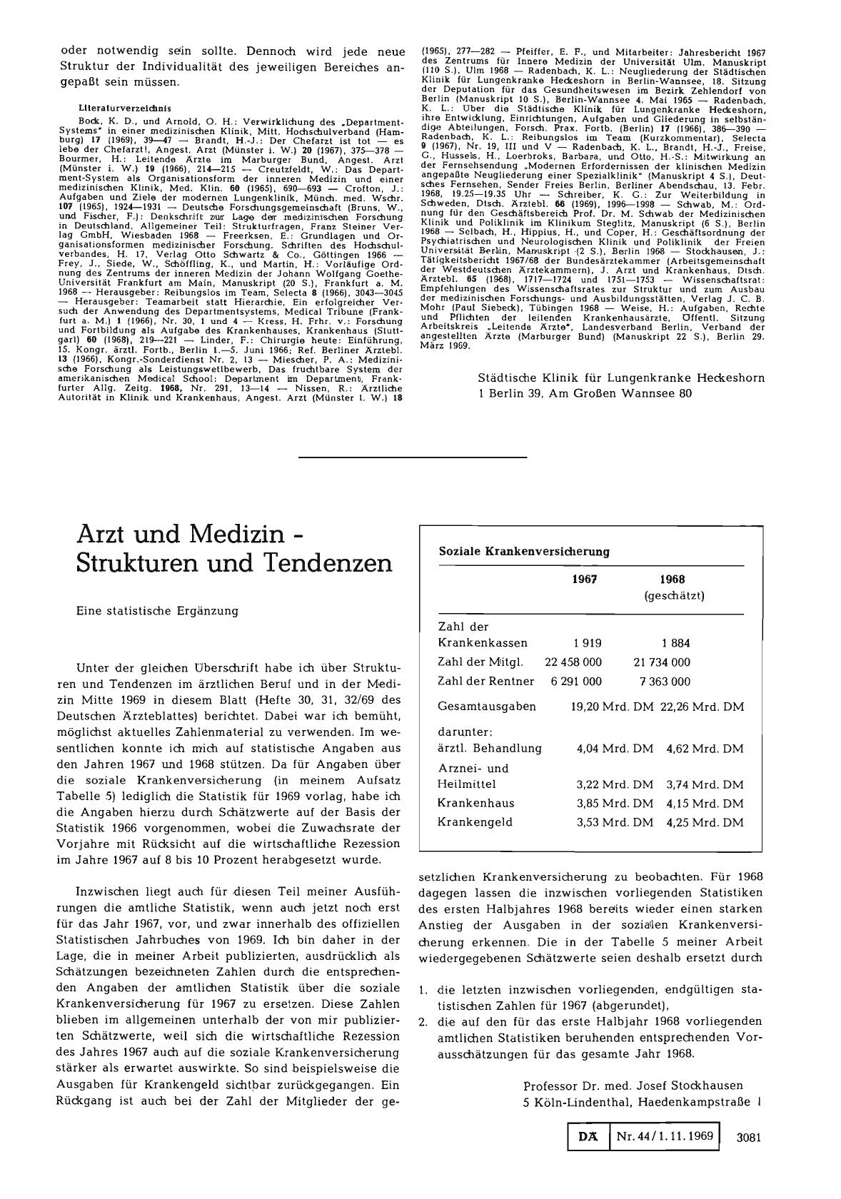 Vorschauseite 1: Arzt und Medizin - Strukturen und Tendenzen