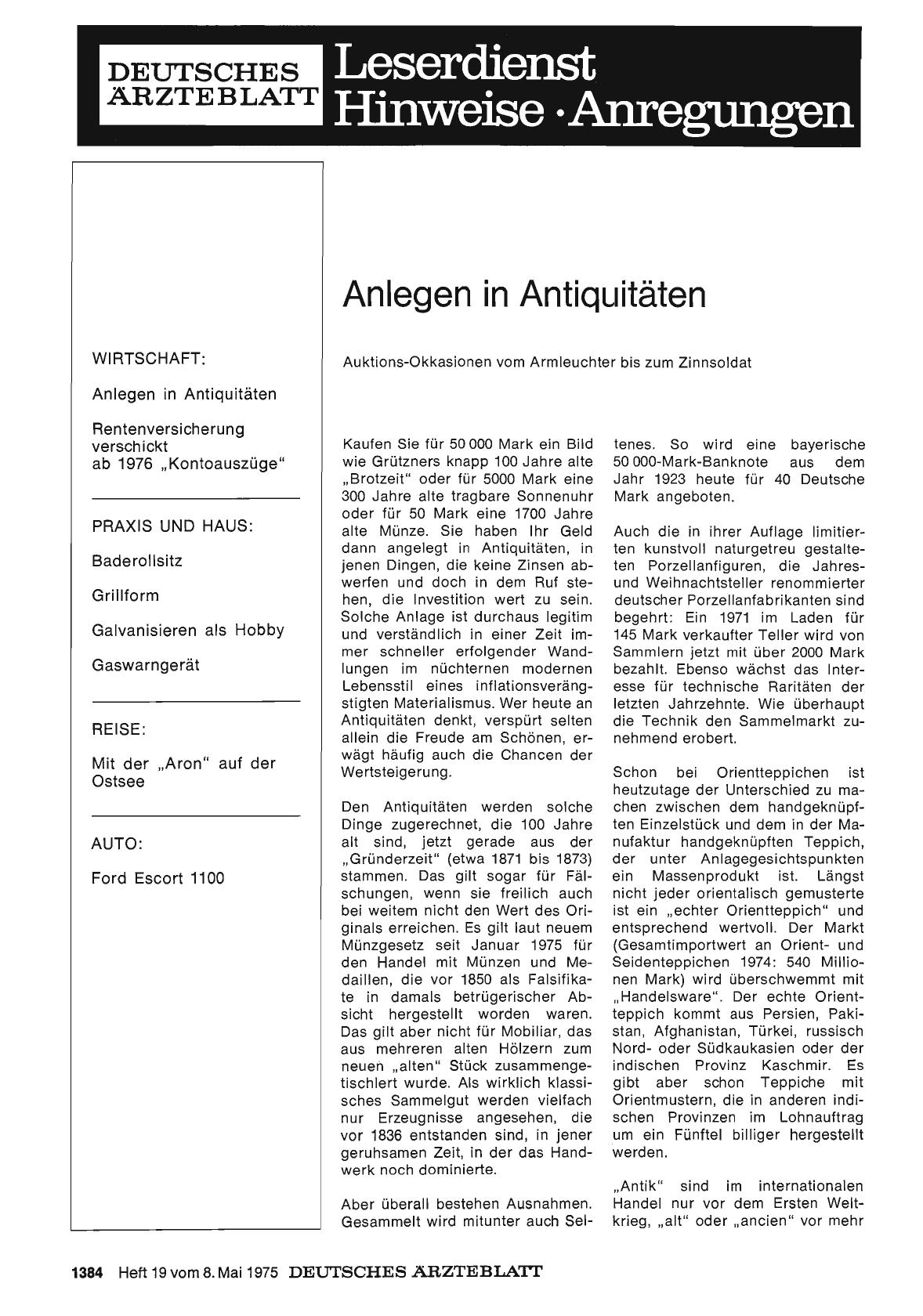 Vorschauseite 1: Anlegen in Antiquitäten