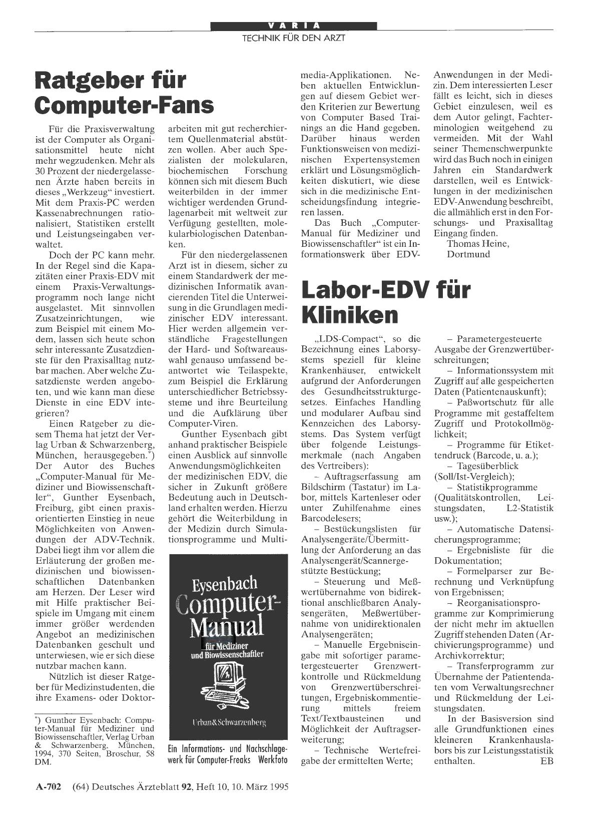 Vorschauseite 1: Ratgeber für Computer-Fans