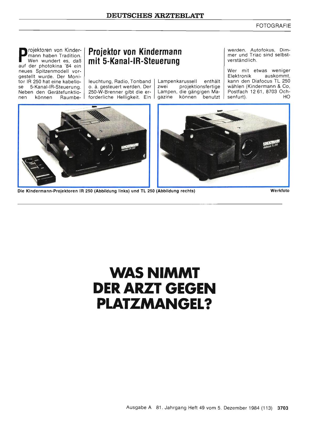 Vorschauseite 1: Projektor von Kindermann mit 5-Kanal-IR-Steuerung