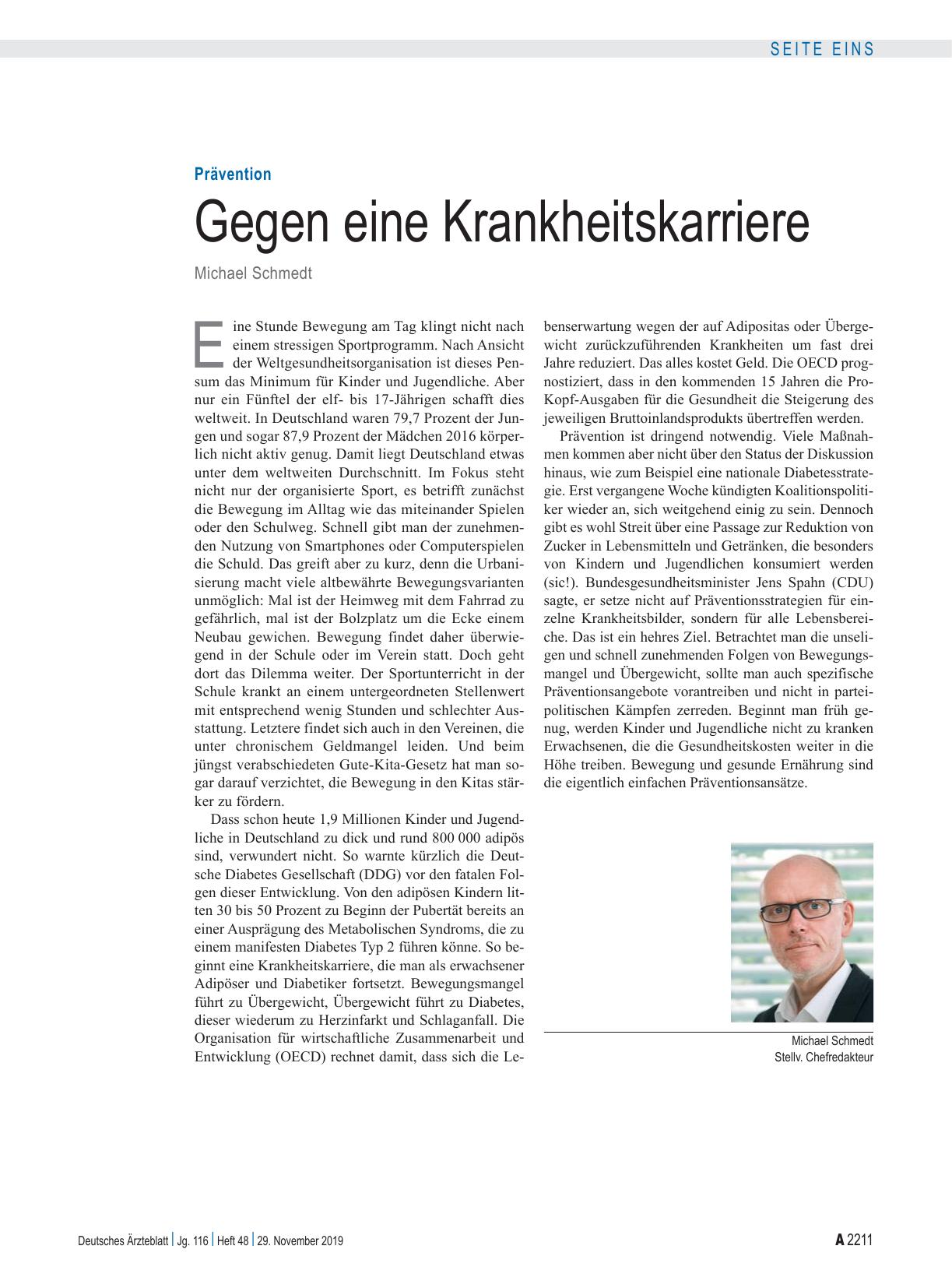 Vorschauseite 1: Prävention: Gegen eine Krankheitskarriere