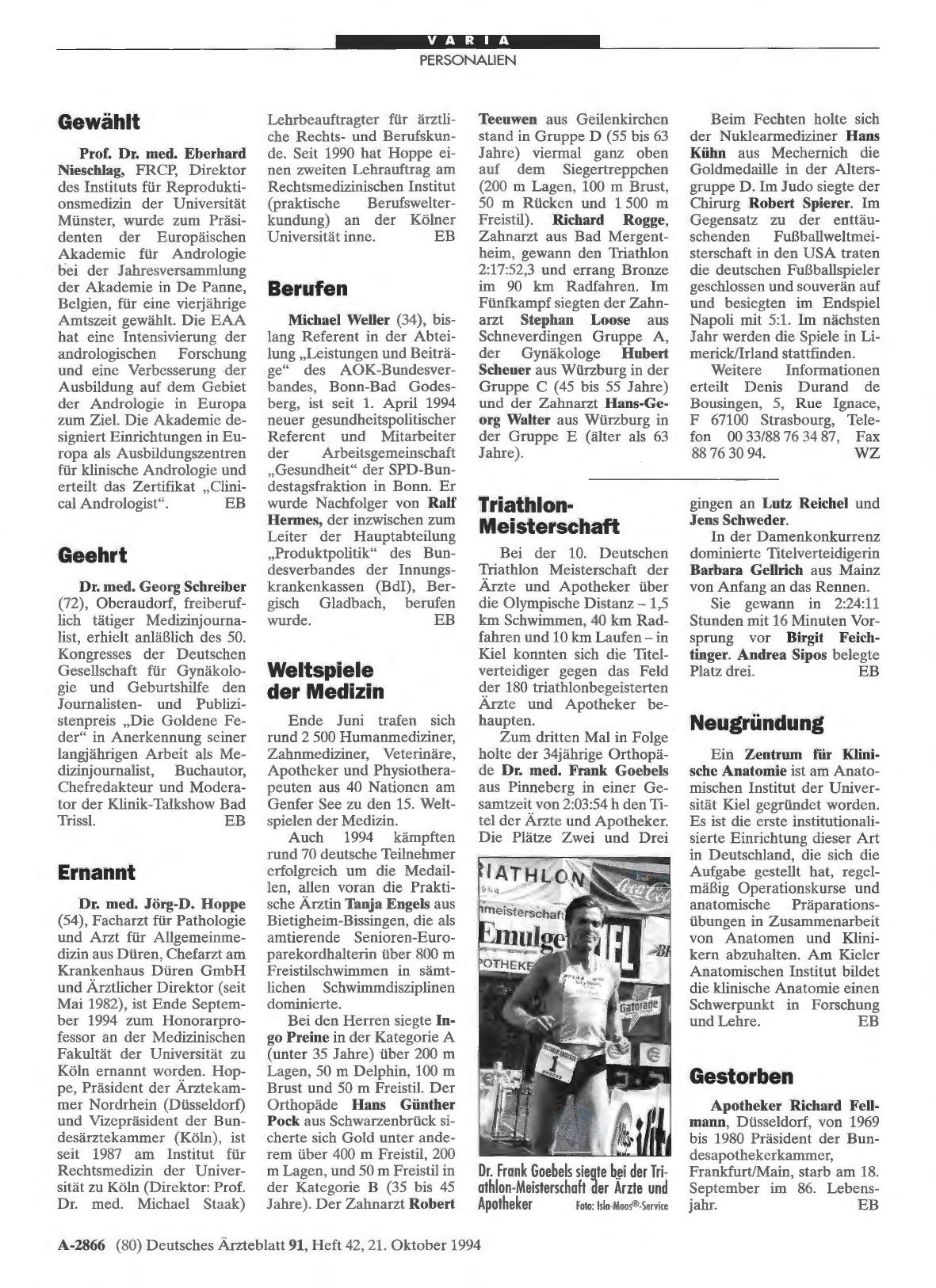 Vorschauseite 1: Triathlon-Meisterschaft