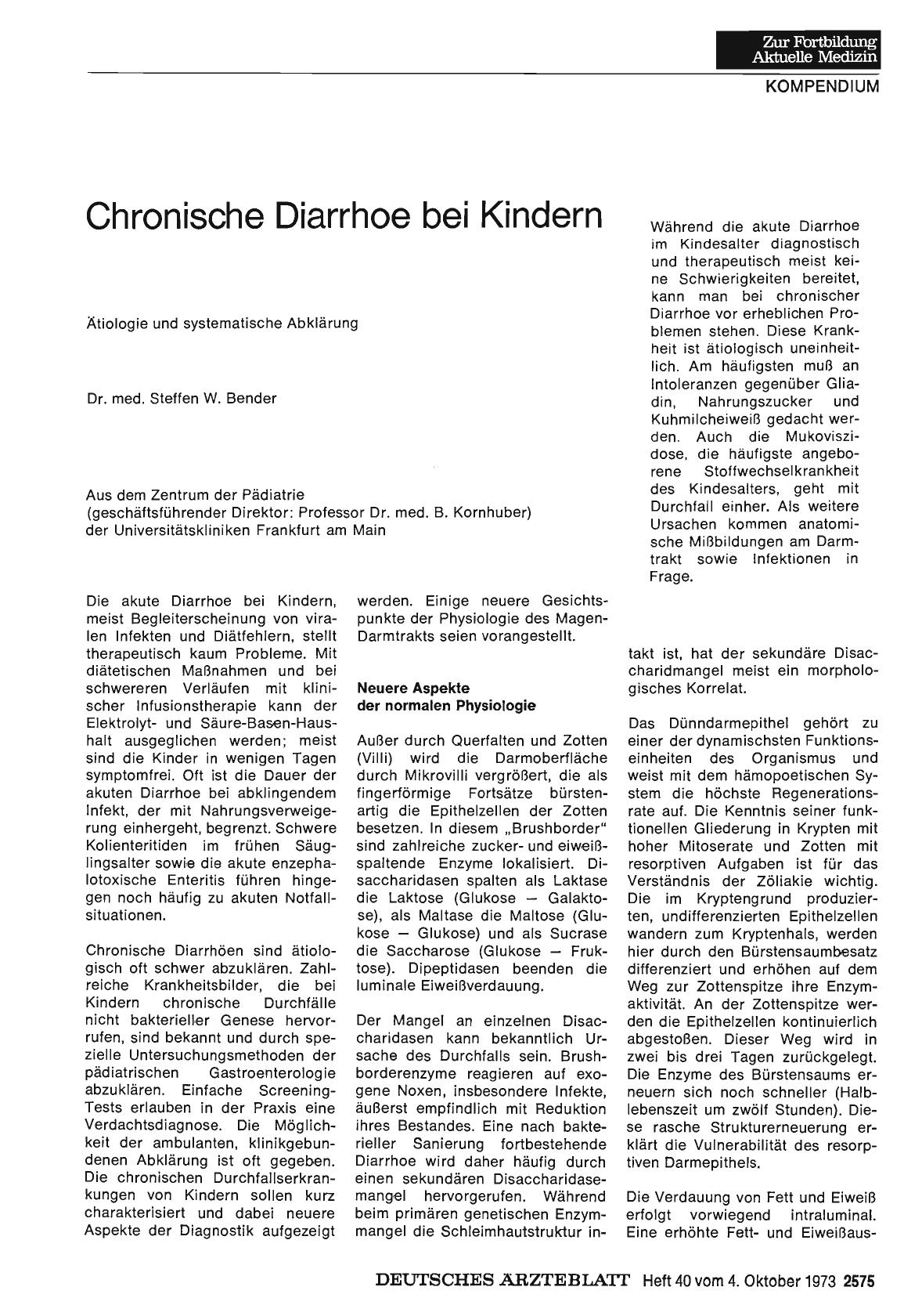 Vorschauseite 1: Chronische Diarrhoe bei Kindern