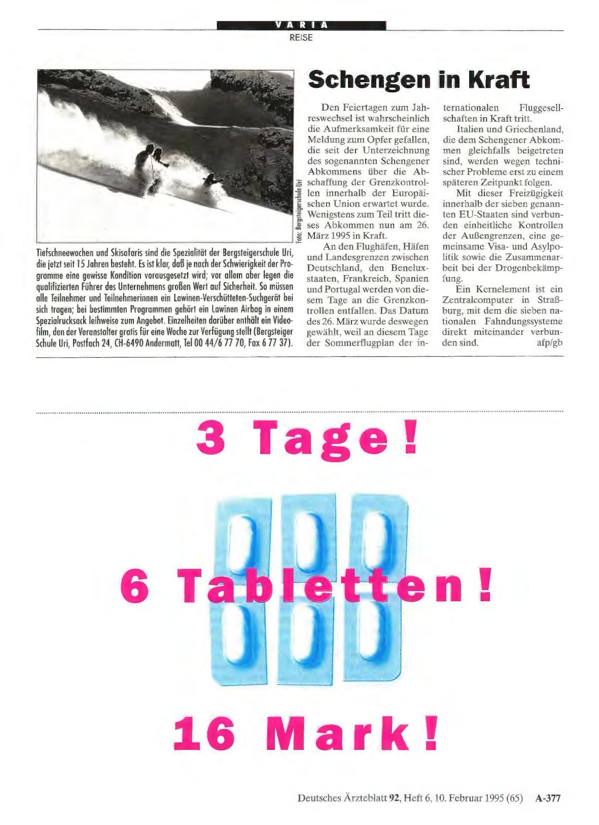 Vorschauseite 1: Schengen in Kraft