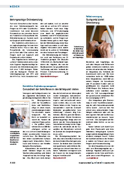 Vorschauseite 1: HIV: Mehrsprachige Onlineberatung