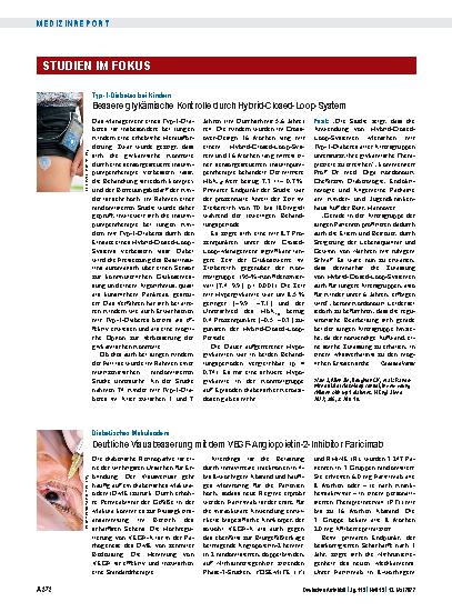 Vorschauseite 1: Diabetisches Makulaödem: Deutliche Visusbesserung mit dem VEGF-Angiopoietin-2-Inhibitor Faricimab