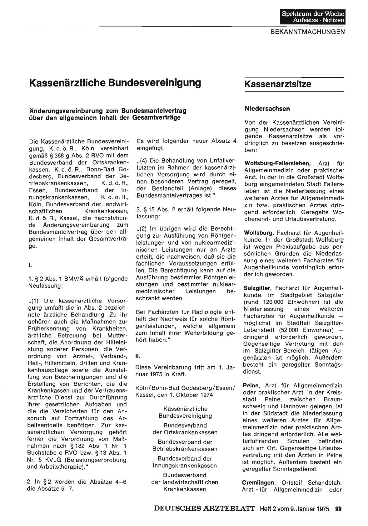 Vorschauseite 1: Kassenärztliche Bundesvereinigung