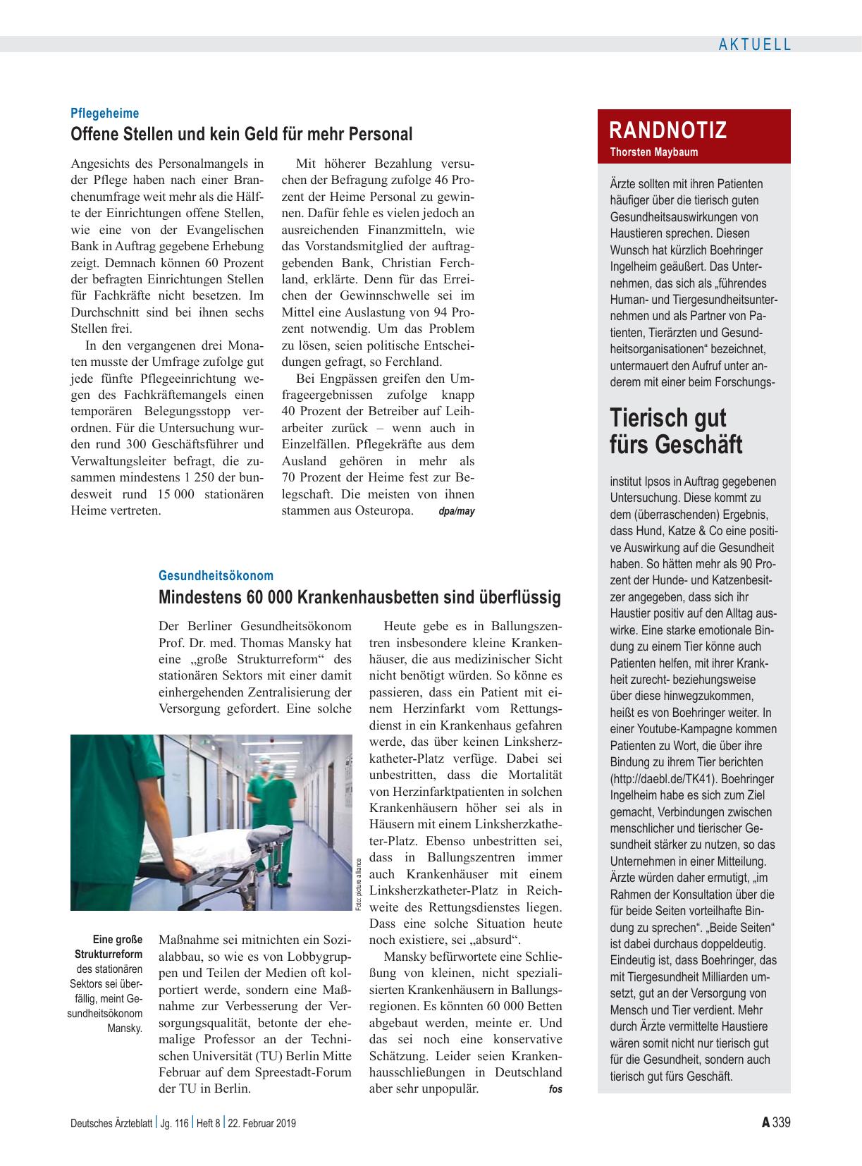 Vorschauseite 1: Randnotiz: Tierisch gut fürs Geschäft