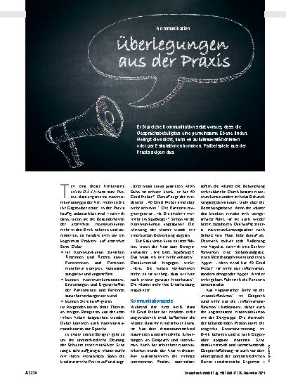Vorschauseite 1: Kommunikation: Überlegungen aus der Praxis