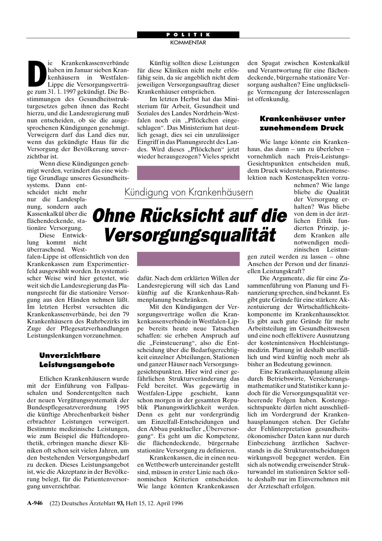 Vorschauseite 1: Fortschreibung des Rheumaberichtes: Patientenversorgung steht im Mittelpunkt