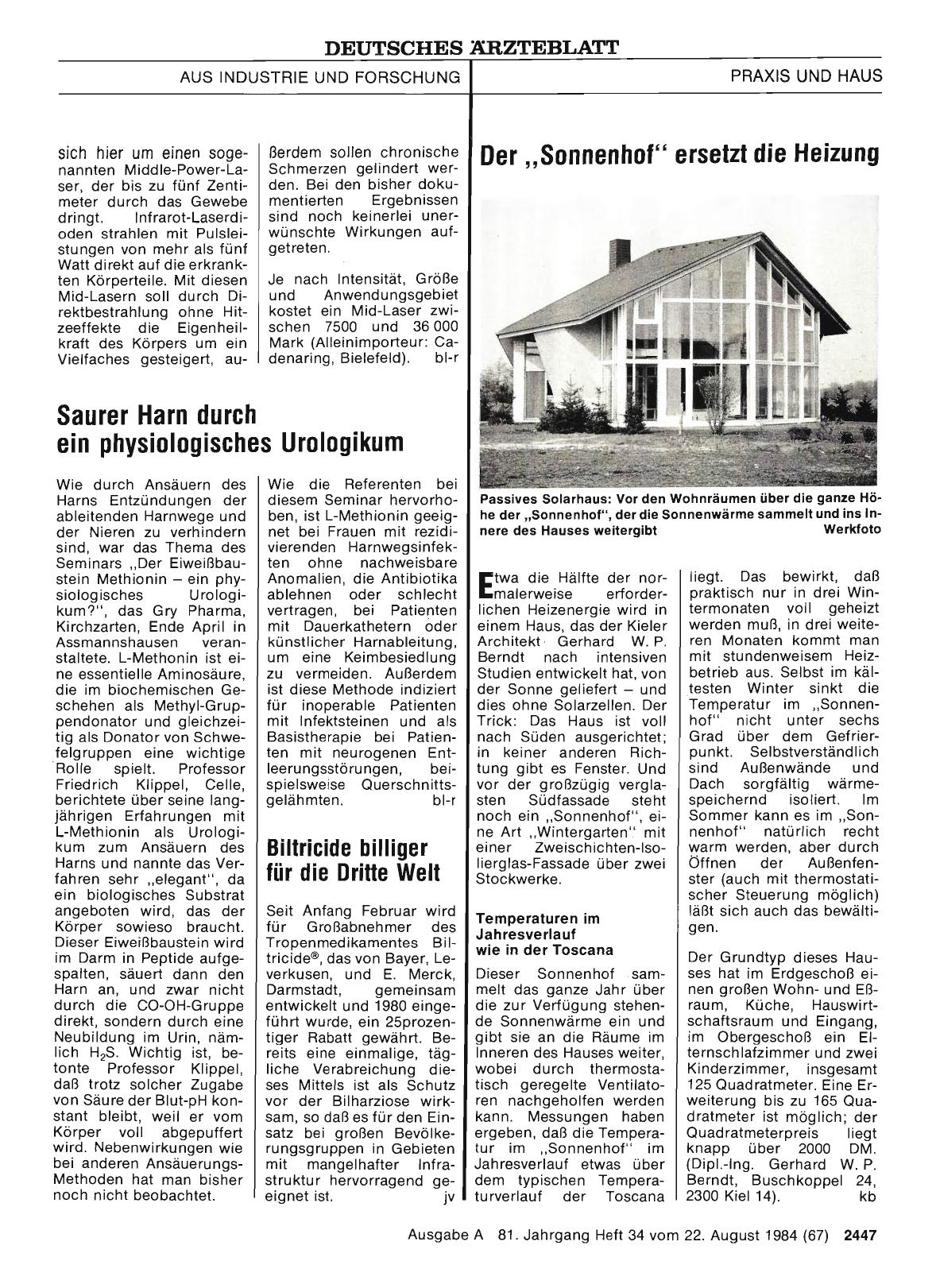 Vorschauseite 1: Biltricide billiger für die Dritte Welt