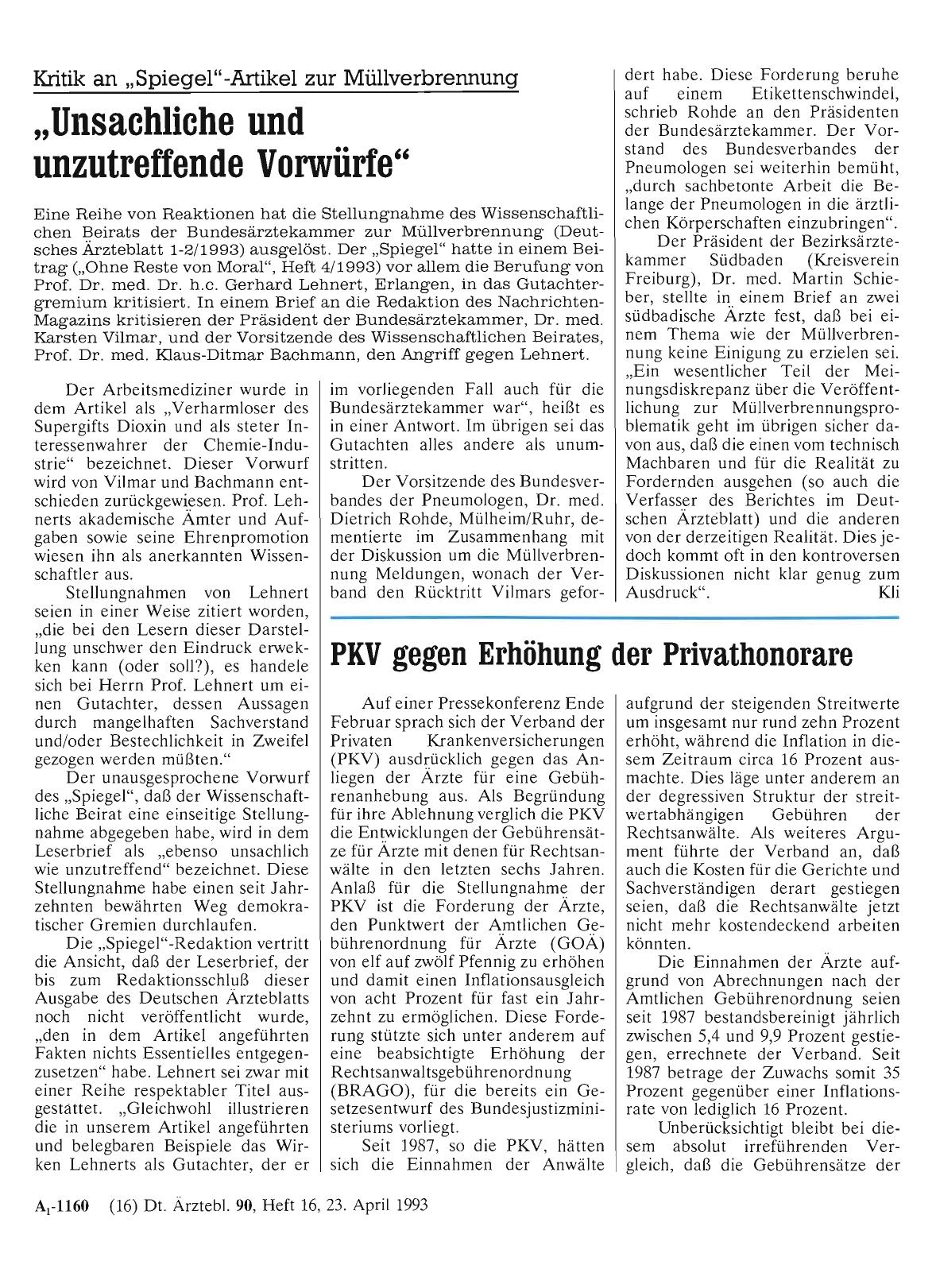 Vorschauseite 1: PKV gegen Erhöhung der Privathonorare
