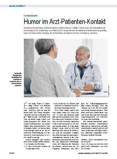 Vorschauseite 1: Kommunikation: Humor im Arzt-Patienten-Kontakt
