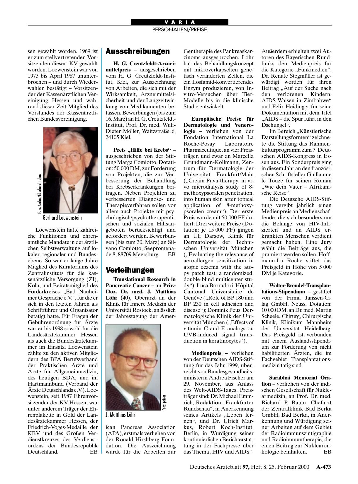 Vorschauseite 1: Ausschreibungen