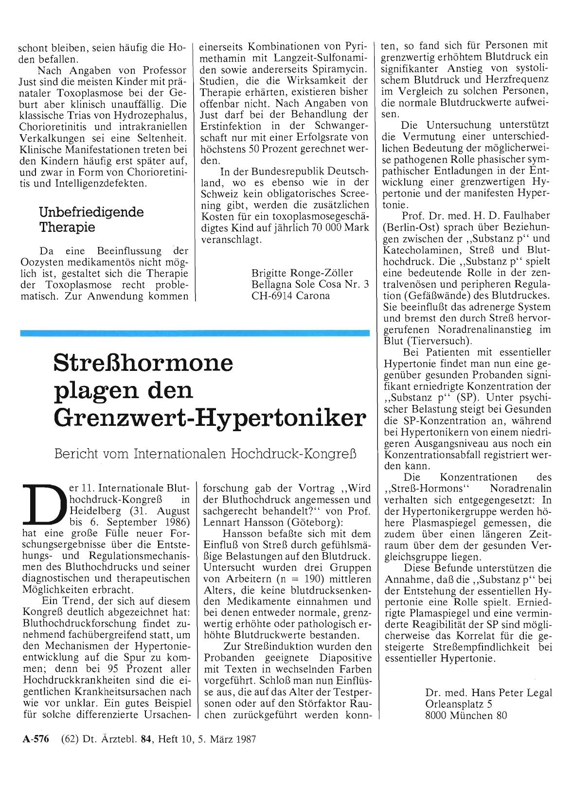 Vorschauseite 1: Streßhormone plagen den Grenzwert-Hypertoniker