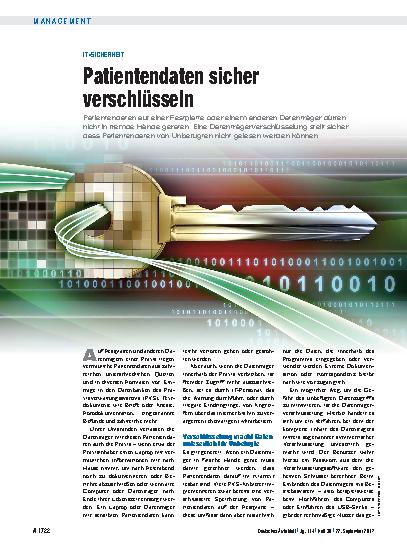 Vorschauseite 1: IT-Sicherheit: Patientendaten sicher verschlüsseln