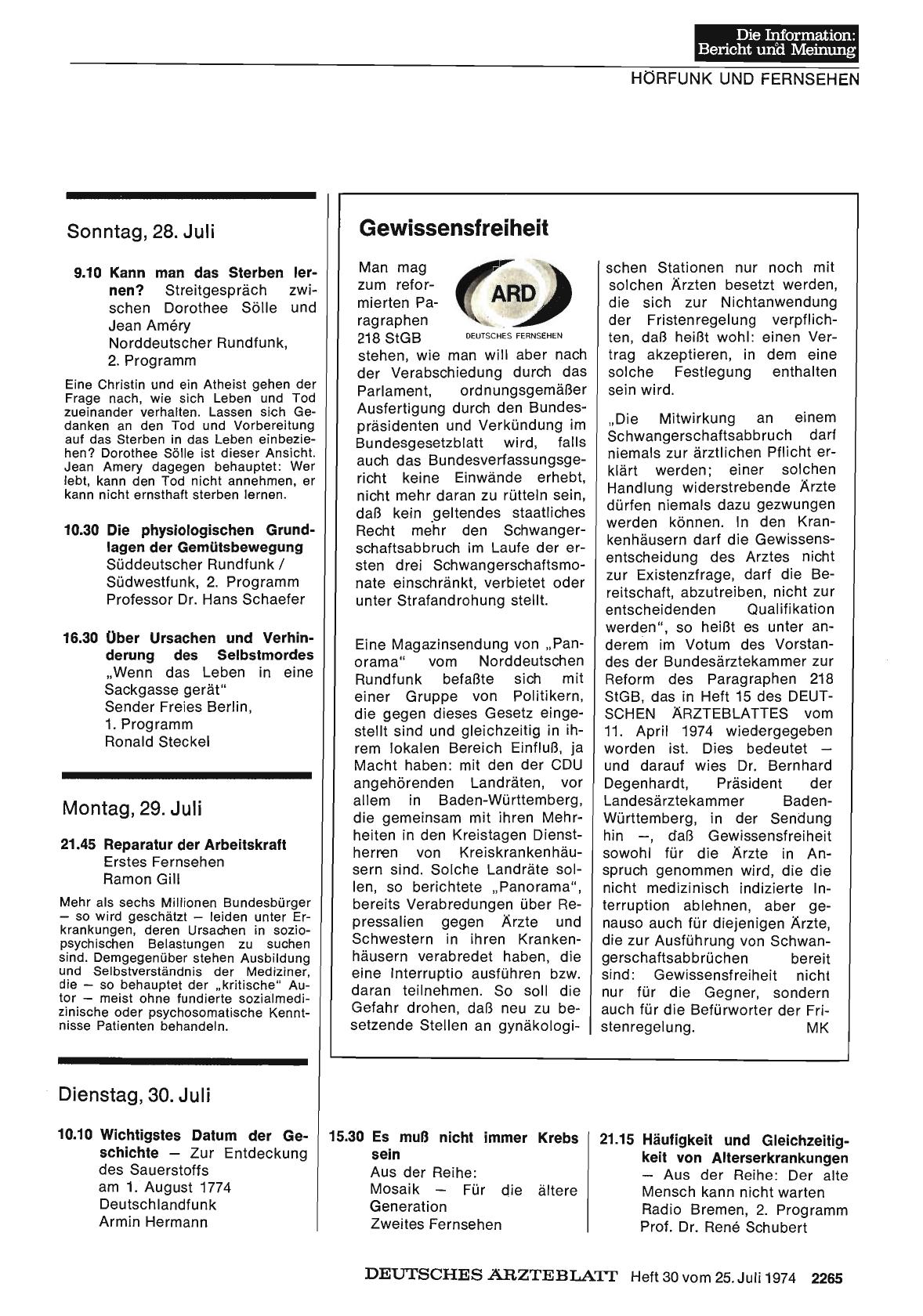 Vorschauseite 1: Hörfunk und Fernehen