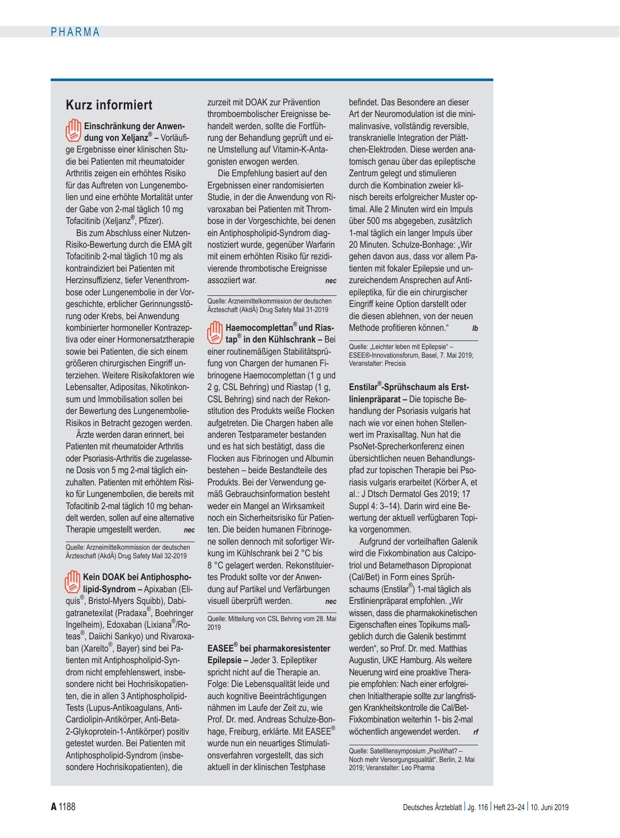 Vorschauseite 1: Kurz informiert