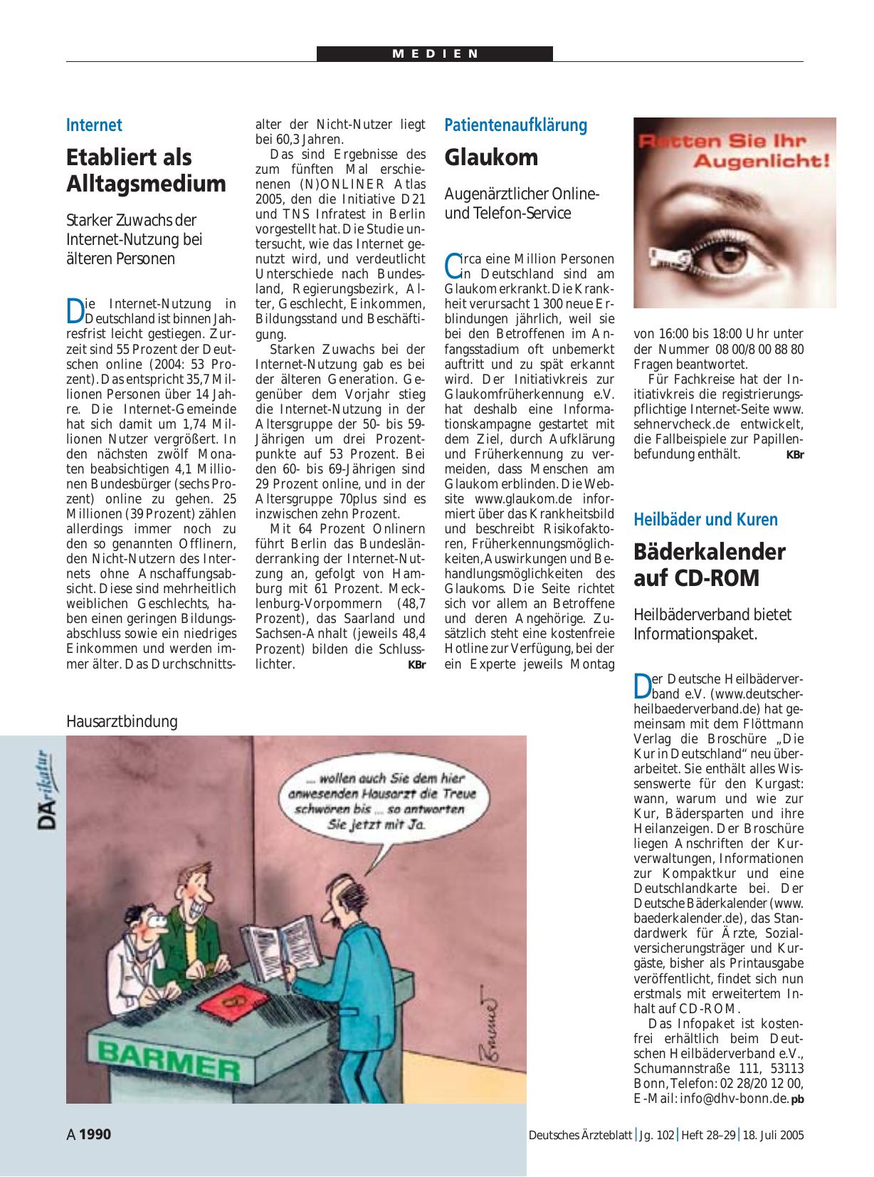 Vorschauseite 1: Internet: Etabliert als Alltagsmedium