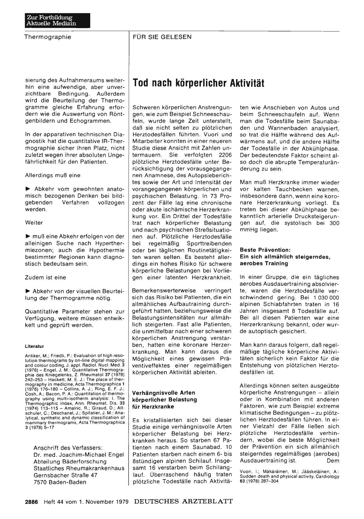 Vorschauseite 1: Tod nach körperlicher Aktivität