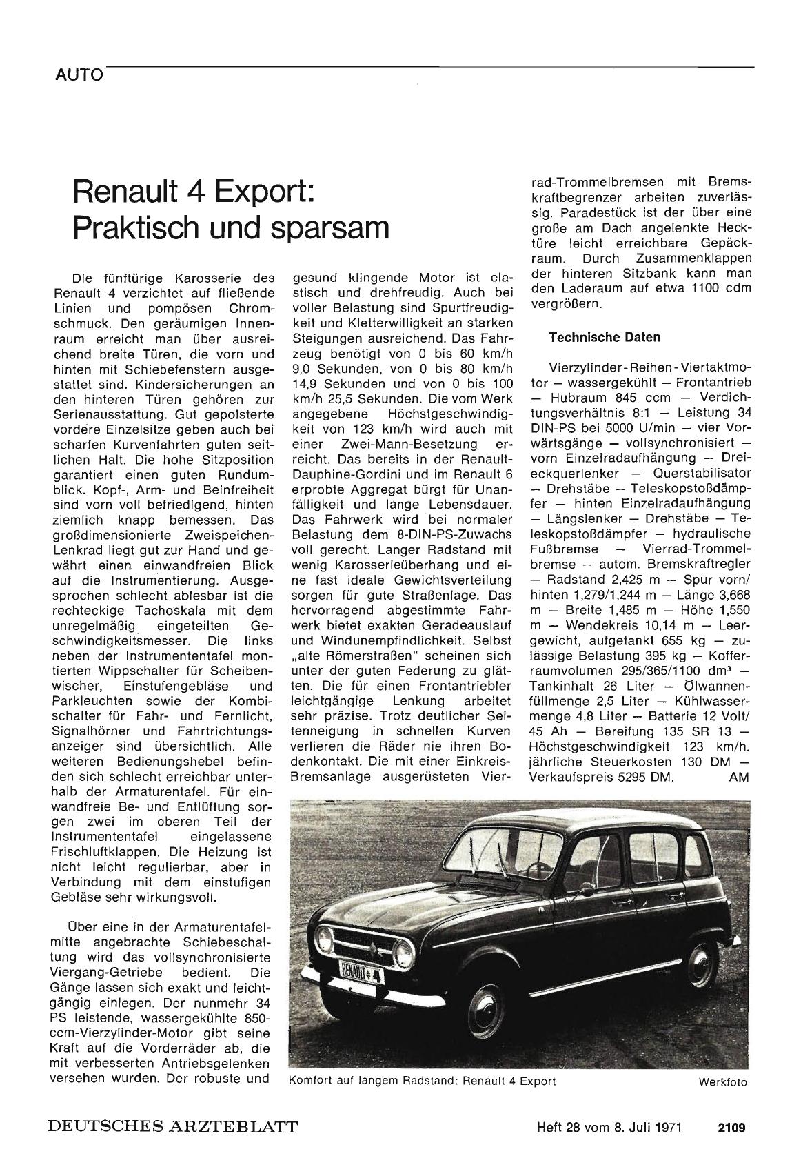 Vorschauseite 1: Renault 4 Export: Praktisch und sparsam