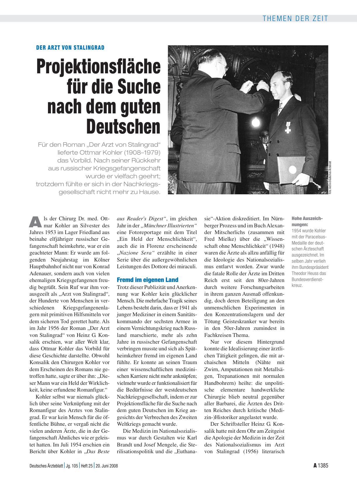 Vorschauseite 1: Der Arzt von Stalingrad: Projektionsfläche für die Suche nach dem guten Deutschen