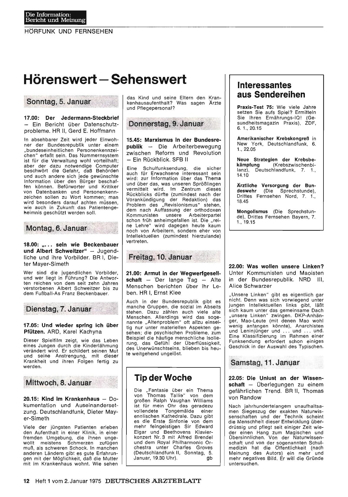 Vorschauseite 1: Hörenswert Sehenswert