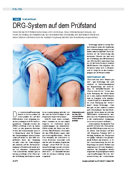 Vorschauseite 1: Krankenhäuser: DRG-System auf dem Prüfstand